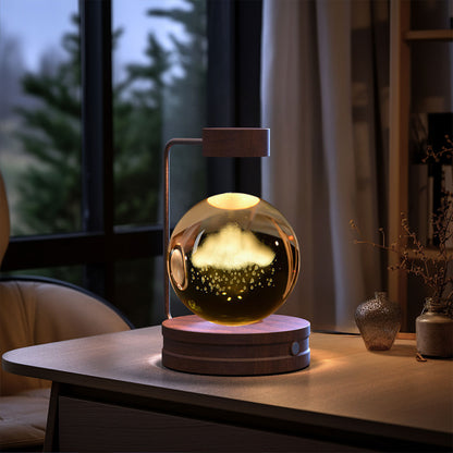 Bola de cristal Dinosaurio cósmico Luz nocturna interior Energía USB Luz de noche cálida Regalo de cumpleaños Lámpara de noche