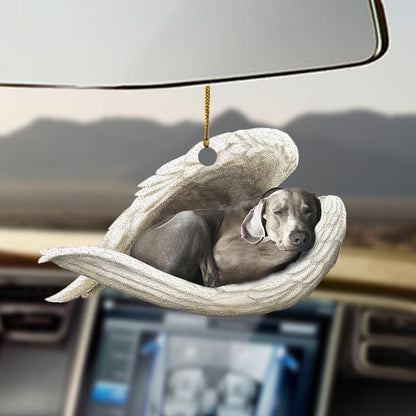 Colgante de coche, perro que duerme, ángel, decoración del hogar, vitrina acrílica, adornos colgantes para puertas