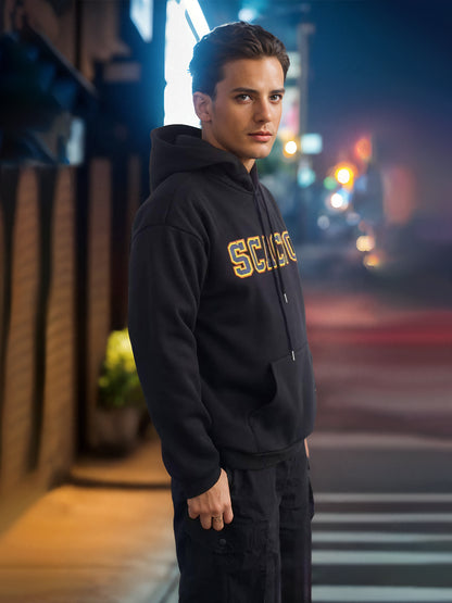 Sudadera con capucha estampada de manga larga de color sólido de moda para hombres y mujeres