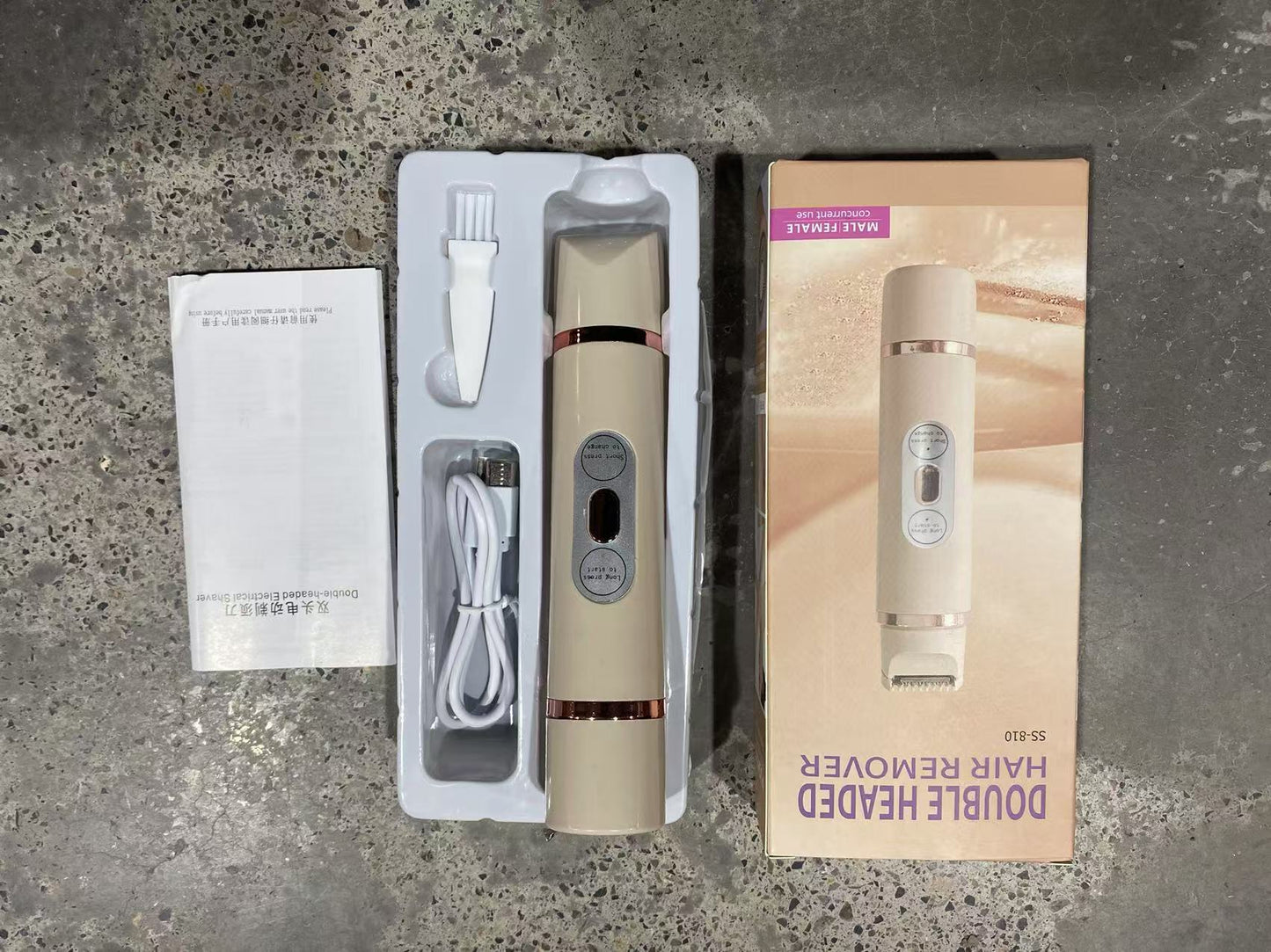 Afeitadora eléctrica de doble cabeza, depiladora indolora para mujeres, dispositivo de depilación de bikini, recortadora de pelo automática, axila, facial, labios, pierna