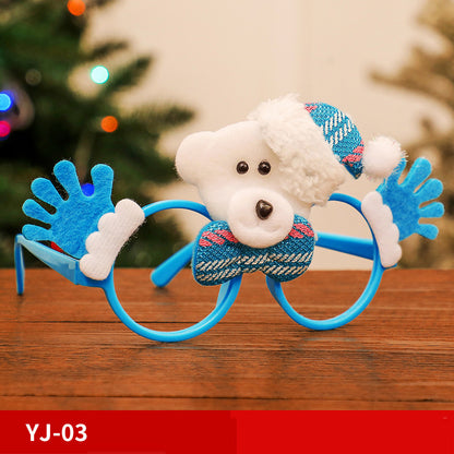 Marco de gafas de Navidad Papá Noel Muñeco de nieve Alce Accesorios de disfraces para niños Decoraciones navideñas para el hogar Decoración navideña Navidad