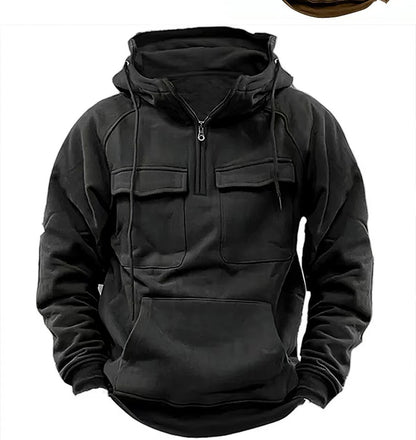 Sudadera con capucha con cremallera para hombre con cordón Y Sudadera Deportiva Casual de Moda con Bolsillo