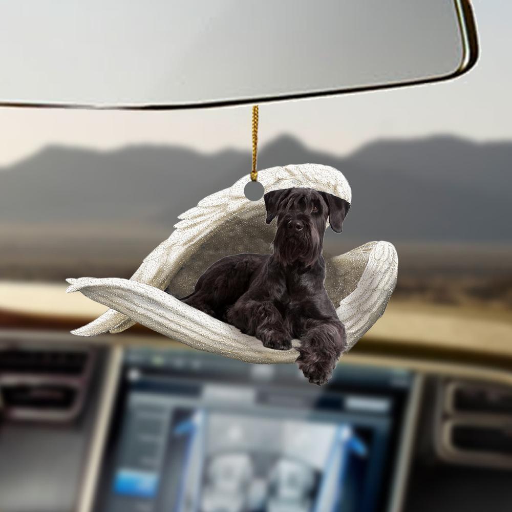 Colgante de coche, perro que duerme, ángel, decoración del hogar, vitrina acrílica, adornos colgantes para puertas