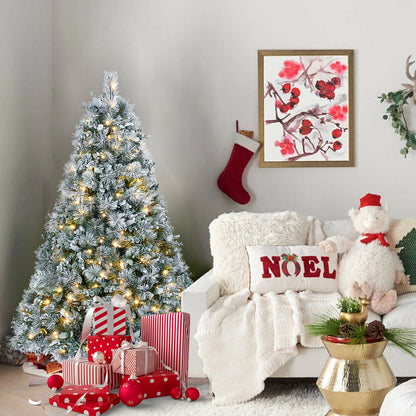 Árbol decorativo navideño con simulación de nieve