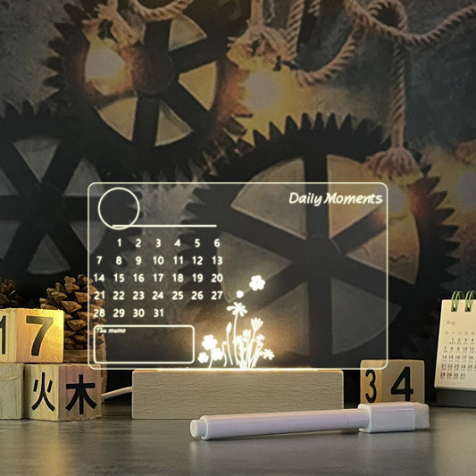 Tablero de notas creativo Luz nocturna LED creativa Tablero de mensajes USB Luz navideña con bolígrafo Regalo para niños Decoración de novia Lámpara de noche