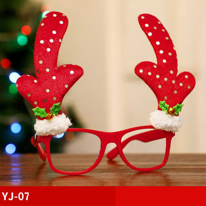 Marco de gafas de Navidad Papá Noel Muñeco de nieve Alce Accesorios de disfraces para niños Decoraciones navideñas para el hogar Decoración navideña Navidad