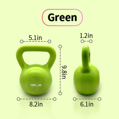 Juego de pesas rusas de 15 lbs, pesas para entrenamiento de fuerza para mujeres, pesa rusa recubierta de vinilo para gimnasio en casa, equipo de levantamiento de pesas, agarre cómodo con mango ancho