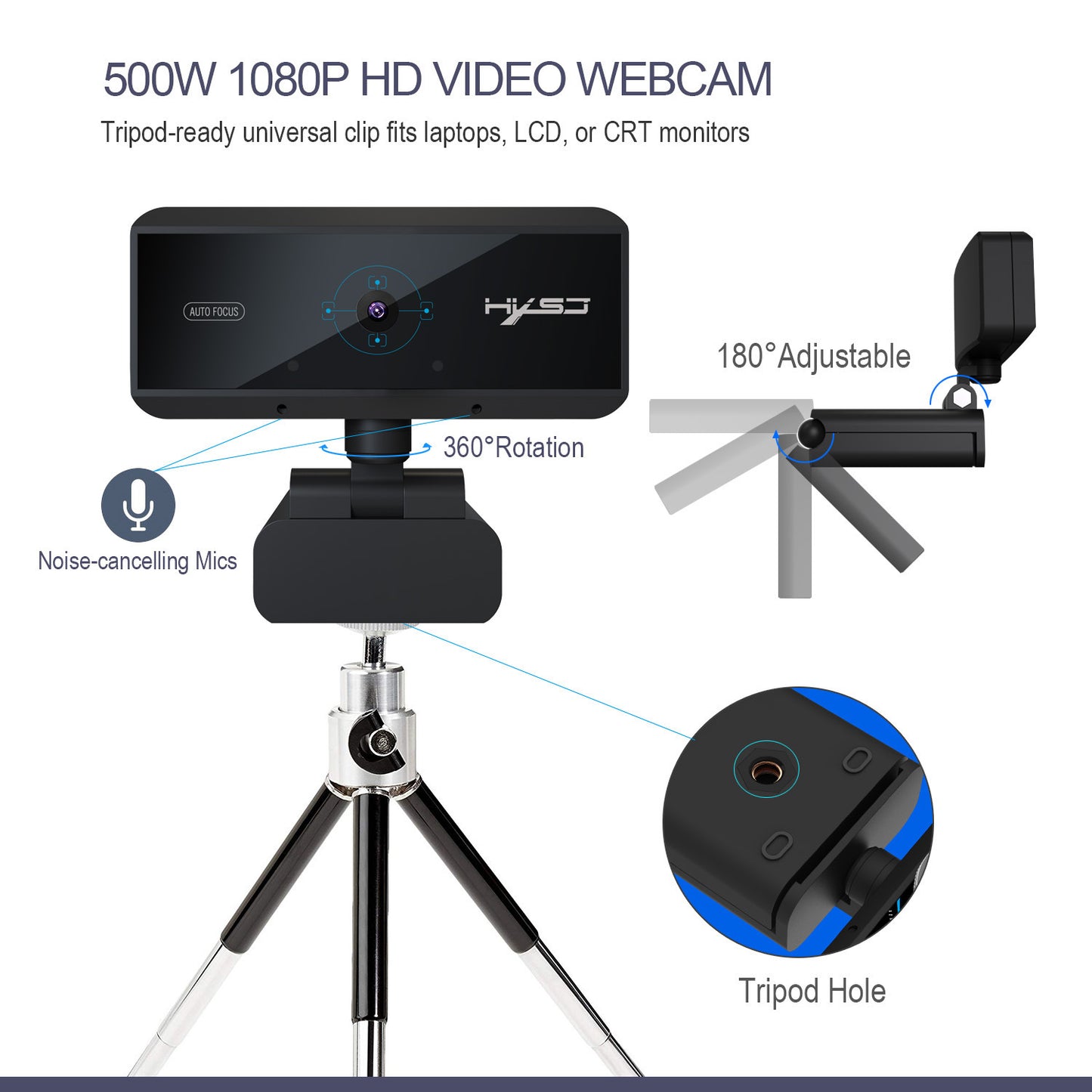 Cámara de video USB para transmitir o grabar a través del ordenador