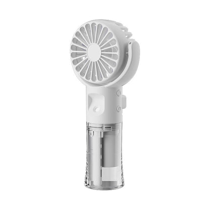 Ventilador portátil de mano con rociador de agua de 4 velocidades, artefacto para refrescar en verano, carga USB, soporte para verano