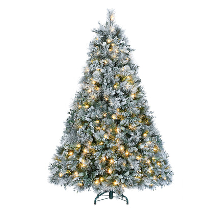 Árbol decorativo navideño con simulación de nieve