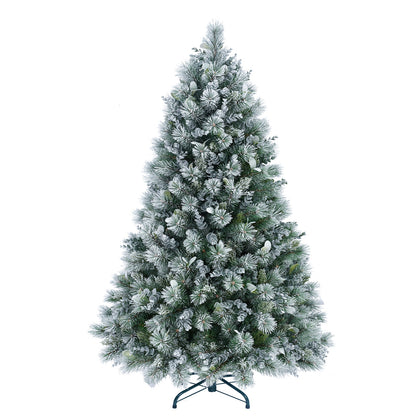 Árbol decorativo navideño con simulación de nieve
