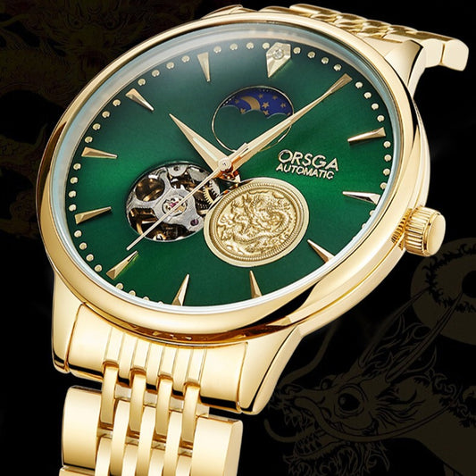 Reloj mecánico automático de negocios de alta gama para hombres
