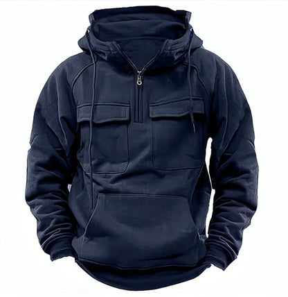 Sudadera con capucha con cremallera para hombre con cordón Y Sudadera Deportiva Casual de Moda con Bolsillo