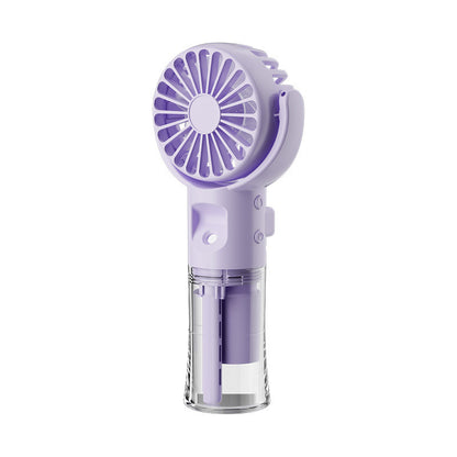 Ventilador portátil de mano con rociador de agua de 4 velocidades, artefacto para refrescar en verano, carga USB, soporte para verano