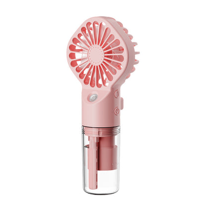 Ventilador portátil de mano con rociador de agua de 4 velocidades, artefacto para refrescar en verano, carga USB, soporte para verano