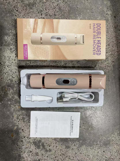 Afeitadora eléctrica de doble cabeza, depiladora indolora para mujeres, dispositivo de depilación de bikini, recortadora de pelo automática, axila, facial, labios, pierna