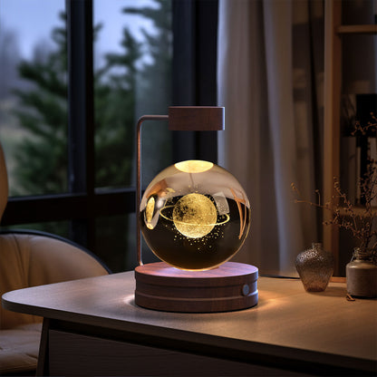 Bola de cristal Dinosaurio cósmico Luz nocturna interior Energía USB Luz de noche cálida Regalo de cumpleaños Lámpara de noche