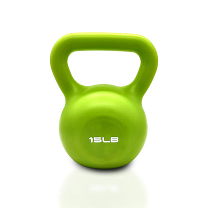 Juego de pesas rusas de 15 lbs, pesas para entrenamiento de fuerza para mujeres, pesa rusa recubierta de vinilo para gimnasio en casa, equipo de levantamiento de pesas, agarre cómodo con mango ancho