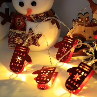 Cadena de luz LED de Navidad Papá Noel Alce Muñeco de nieve Adorno de Navidad Cadena de luz Decoraciones de Navidad Regalo de Navidad de Año Nuevo