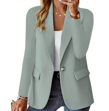 Ins Chaqueta con botones de solapa Chaqueta de traje casual de viajero de moda Tops de manga larga para mujer Ropa de abrigo