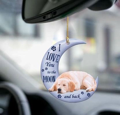 Colgante de coche, perro que duerme, ángel, decoración del hogar, vitrina acrílica, adornos colgantes para puertas