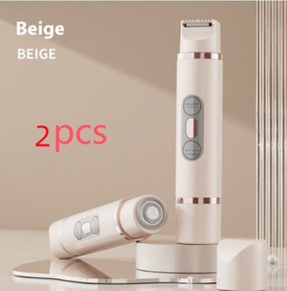 Afeitadora eléctrica de doble cabeza, depiladora indolora para mujeres, dispositivo de depilación de bikini, recortadora de pelo automática, axila, facial, labios, pierna