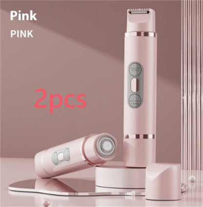Afeitadora eléctrica de doble cabeza, depiladora indolora para mujeres, dispositivo de depilación de bikini, recortadora de pelo automática, axila, facial, labios, pierna