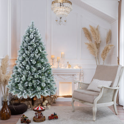 Árbol decorativo navideño con simulación de nieve